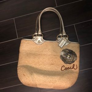 Coach Wicker Metallic Purse